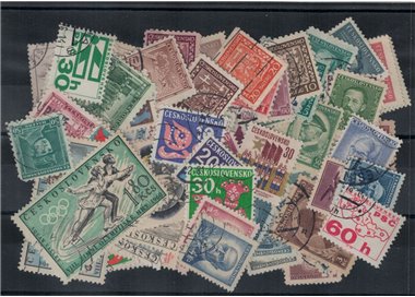CZECHOSLOVAKIA Lot of 100 used stamps, all different, in complete sets
