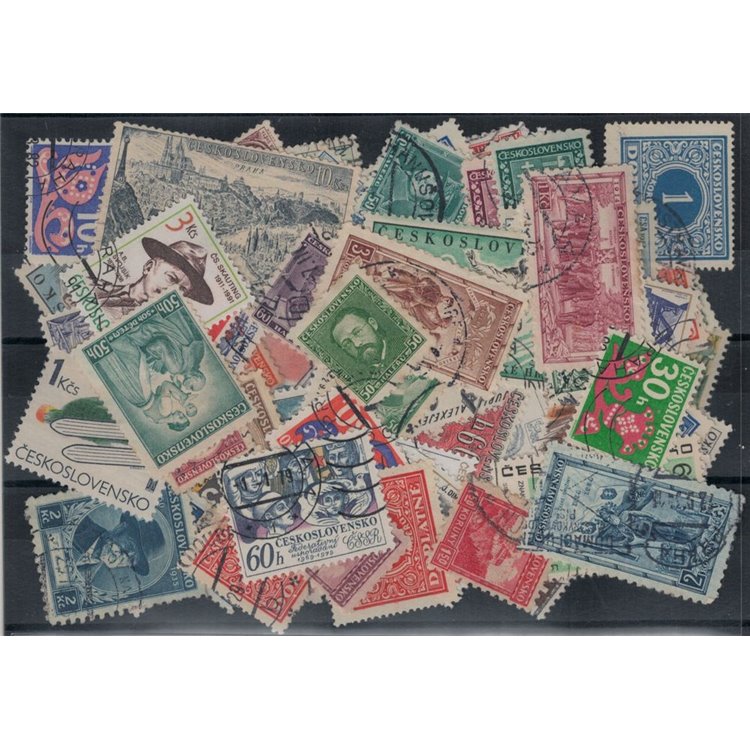 CECOSLOVACCHIA Lotto di 100 francobolli usati tutti differenti in serie complete (2)