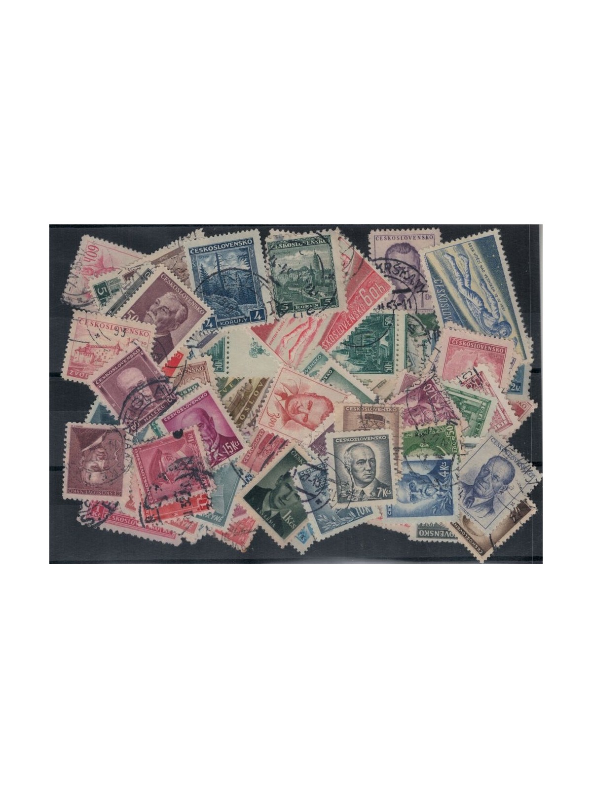 CECOSLOVACCHIA Lotto di 100 francobolli usati tutti differenti in serie complete (4)