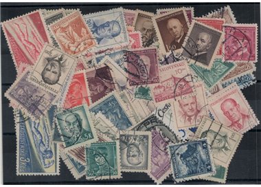 CECOSLOVACCHIA Lotto di 100 francobolli usati tutti differenti in serie complete (5)