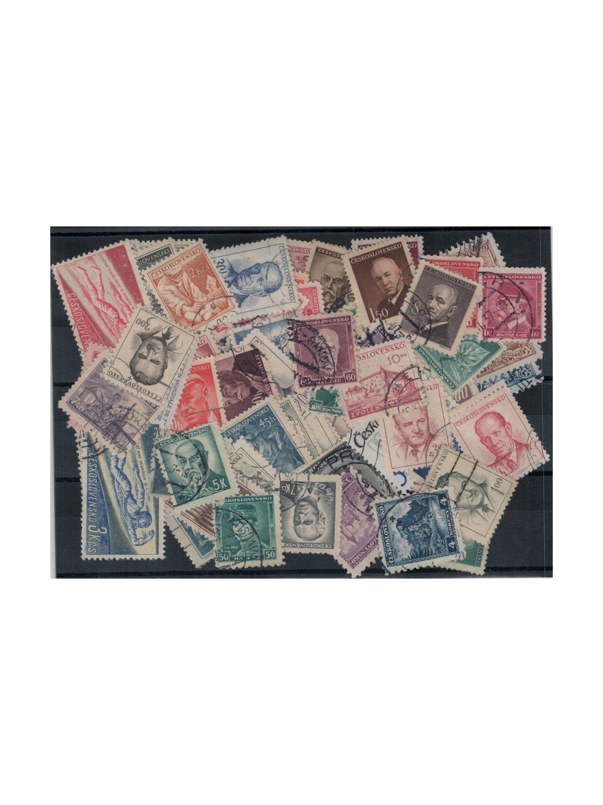 CECOSLOVACCHIA Lotto di 100 francobolli usati tutti differenti in serie complete (5)