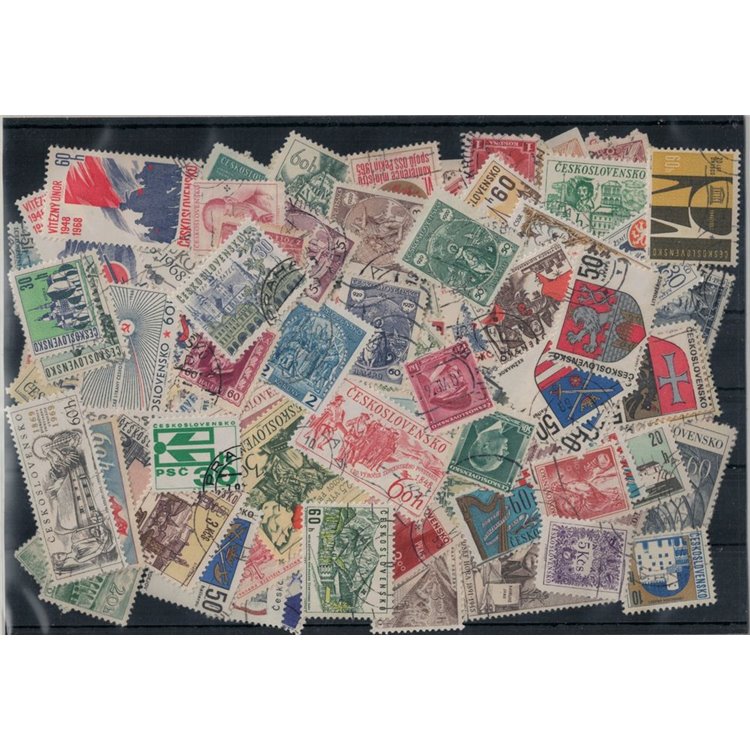 CECOSLOVACCHIA Lotto di 200 francobolli usati tutti differenti in serie complete