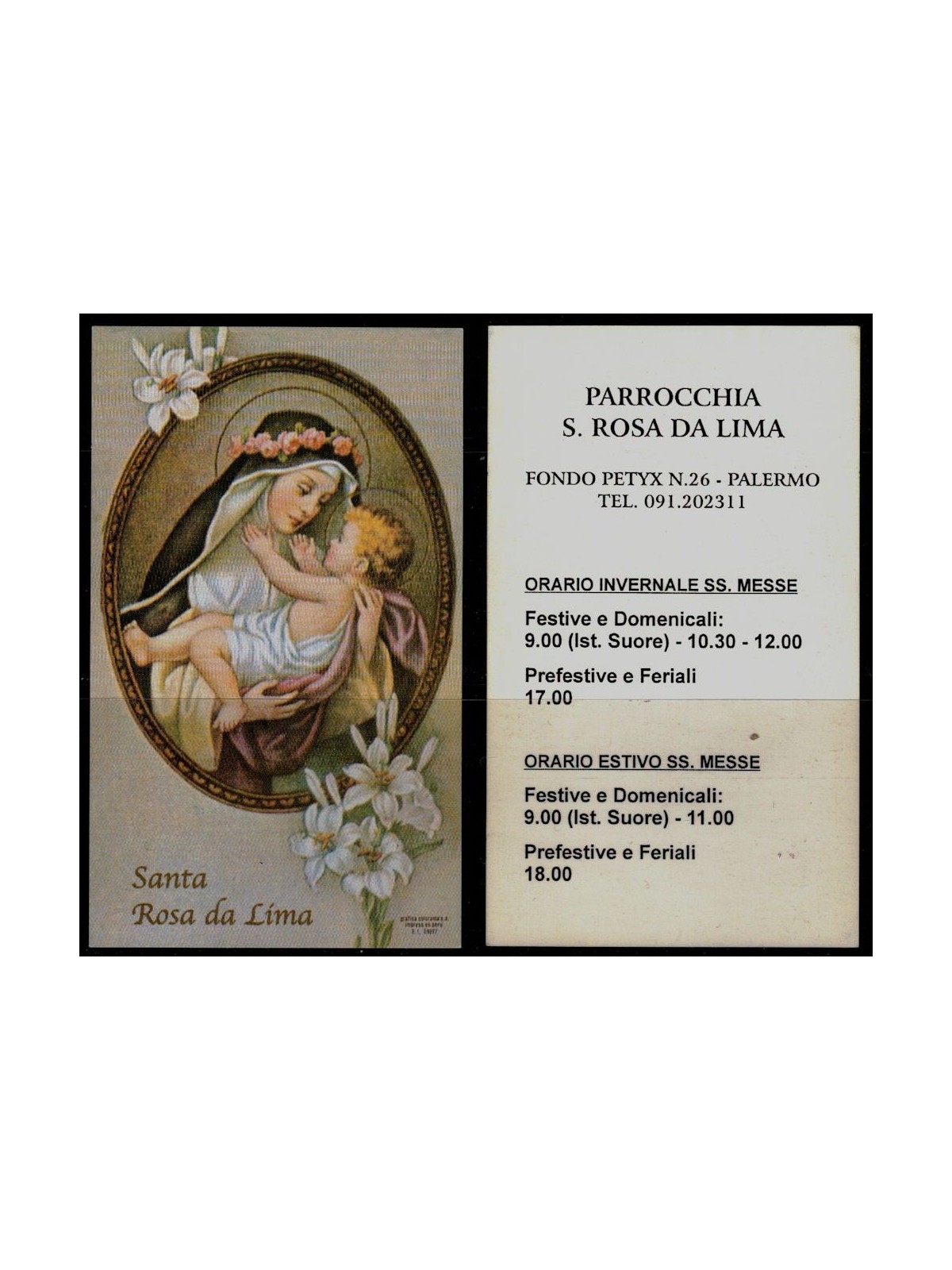 HOLY CARD Saint Rose of Lima