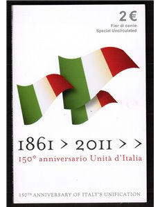 ITALY 2011 - 150th Anniversary of the Unification of Italy 2 euro commemorative FDC