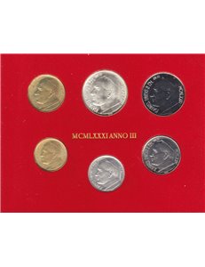 VATICANO 1981 Giovanni Paolo II anno III, Serie Divisionale 6 monete FDC