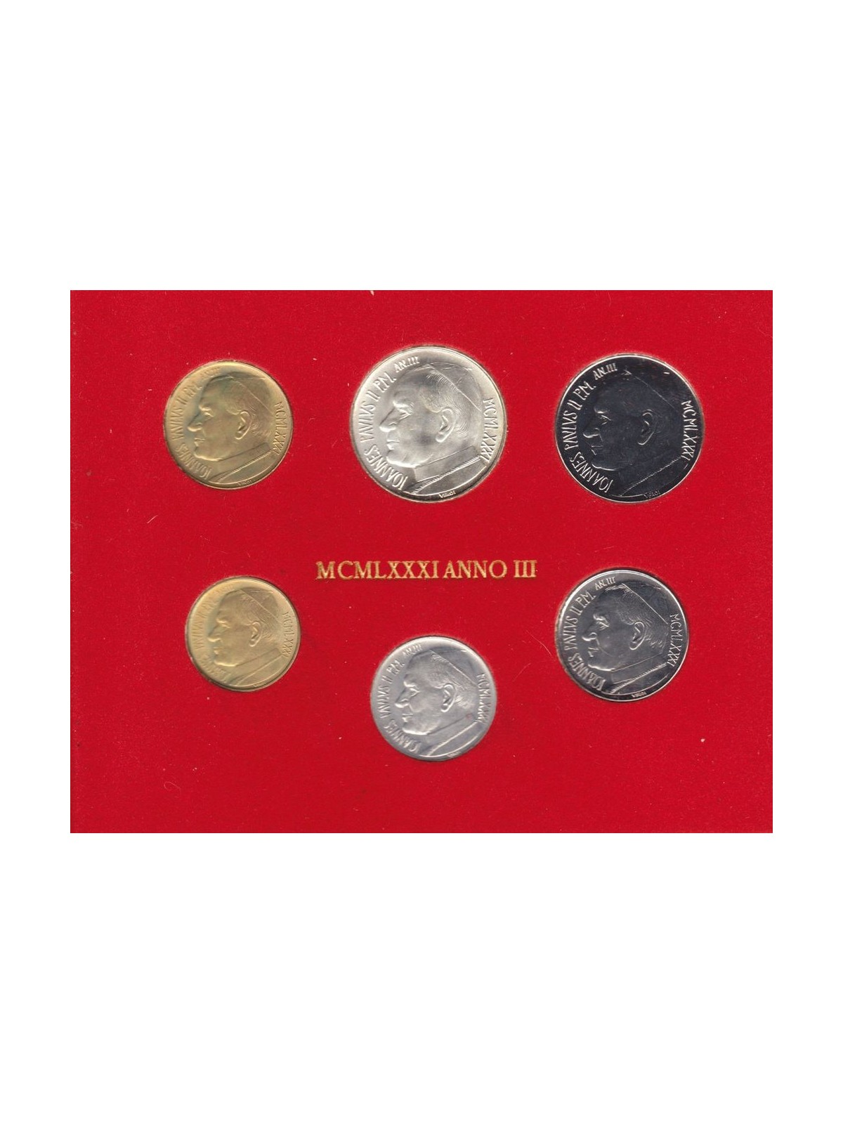 VATICANO 1981 Giovanni Paolo II anno III, Serie Divisionale 6 monete FDC