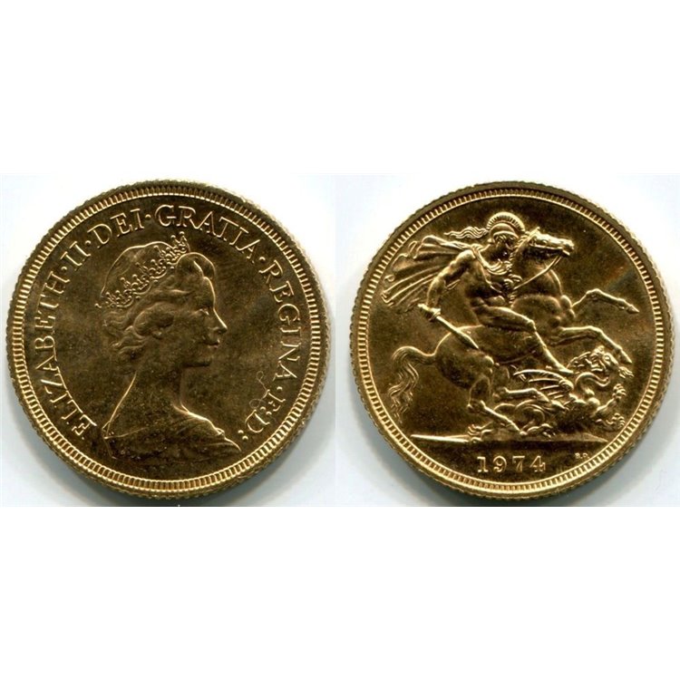GREAT BRITAIN 1974 Gold Sovereign (blistered) UNC