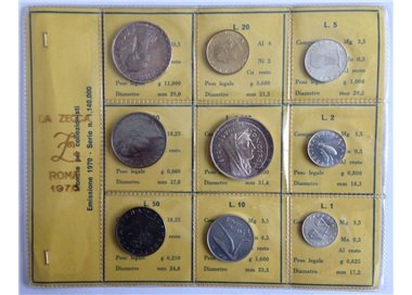 ITALY 1970 Divisional Set of 9 Coins UNC