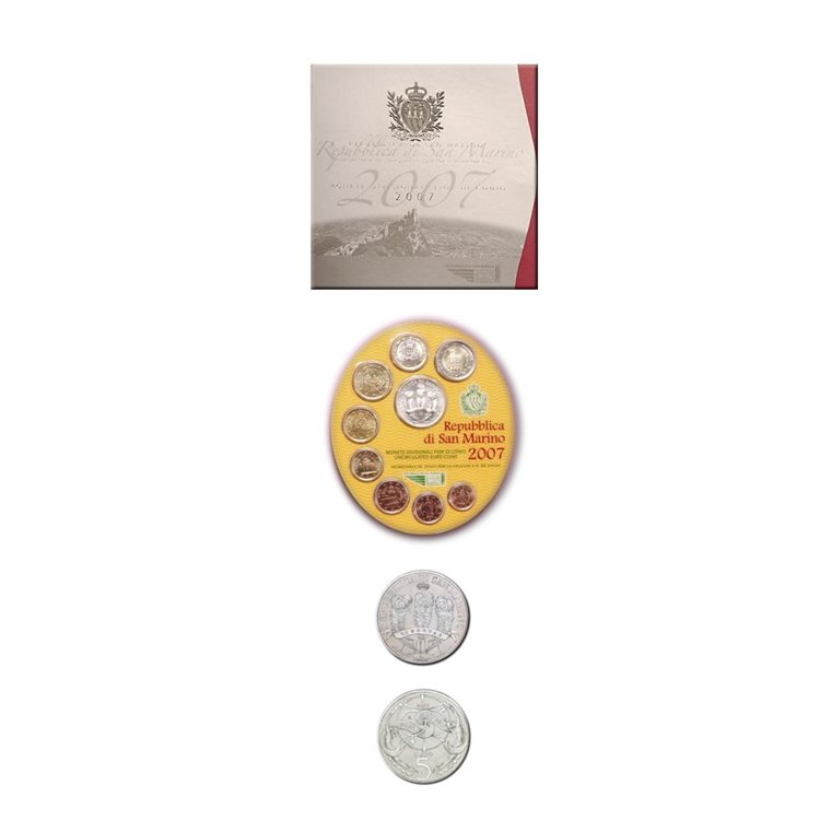 SAN MARINO 2007 Divisional Set of 9 Coins UNC