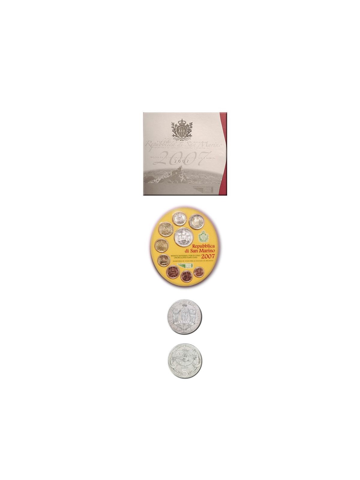 SAN MARINO 2007 Divisional Set of 9 Coins UNC
