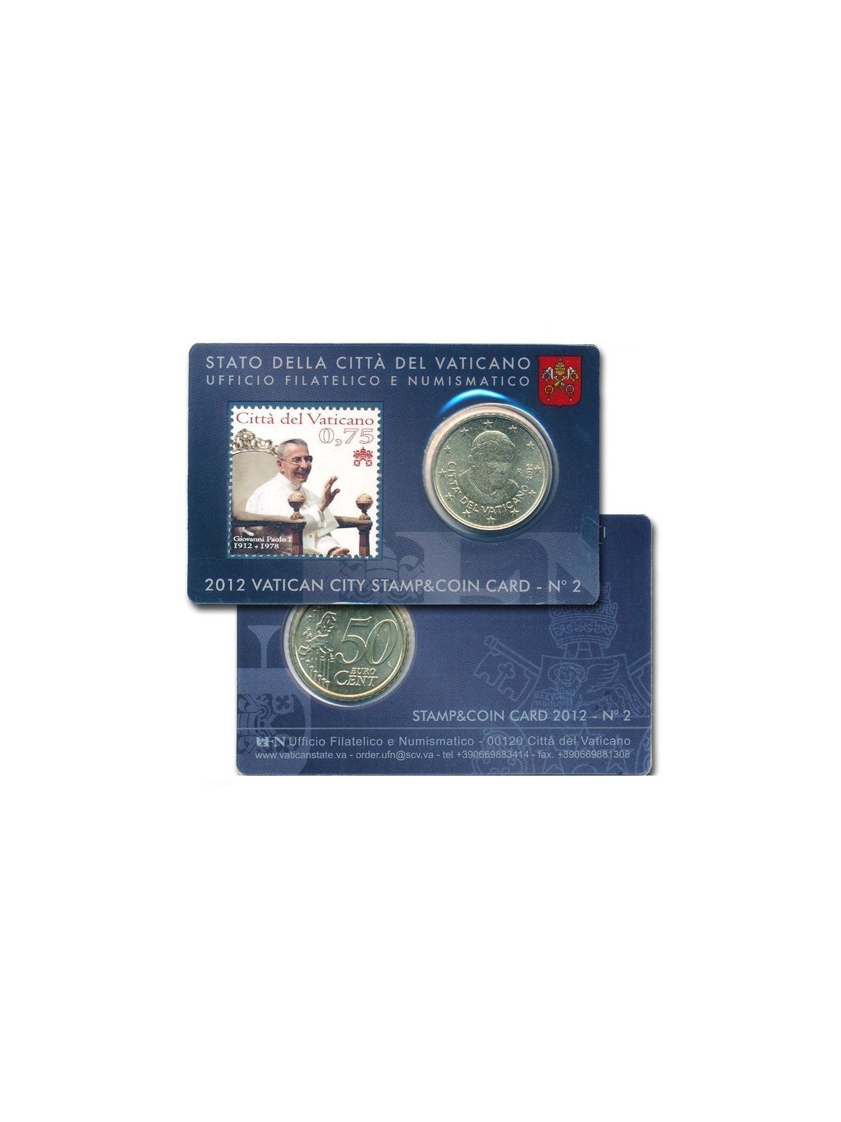 VATICAN 2012 Stamp & Coin Card n° 2 Pope John Paul I