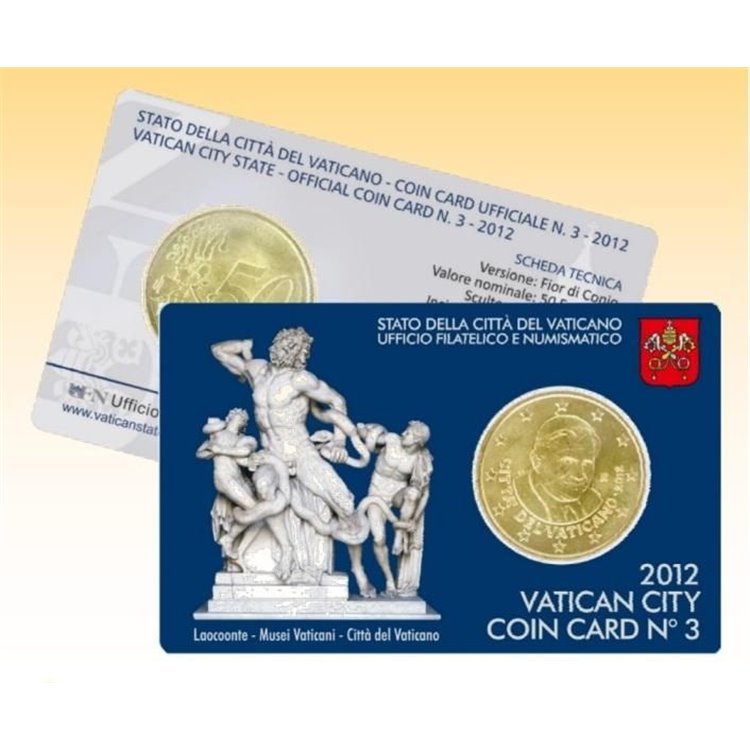 VATICAN 2012 Coin Card No. 3 Vatican Museums