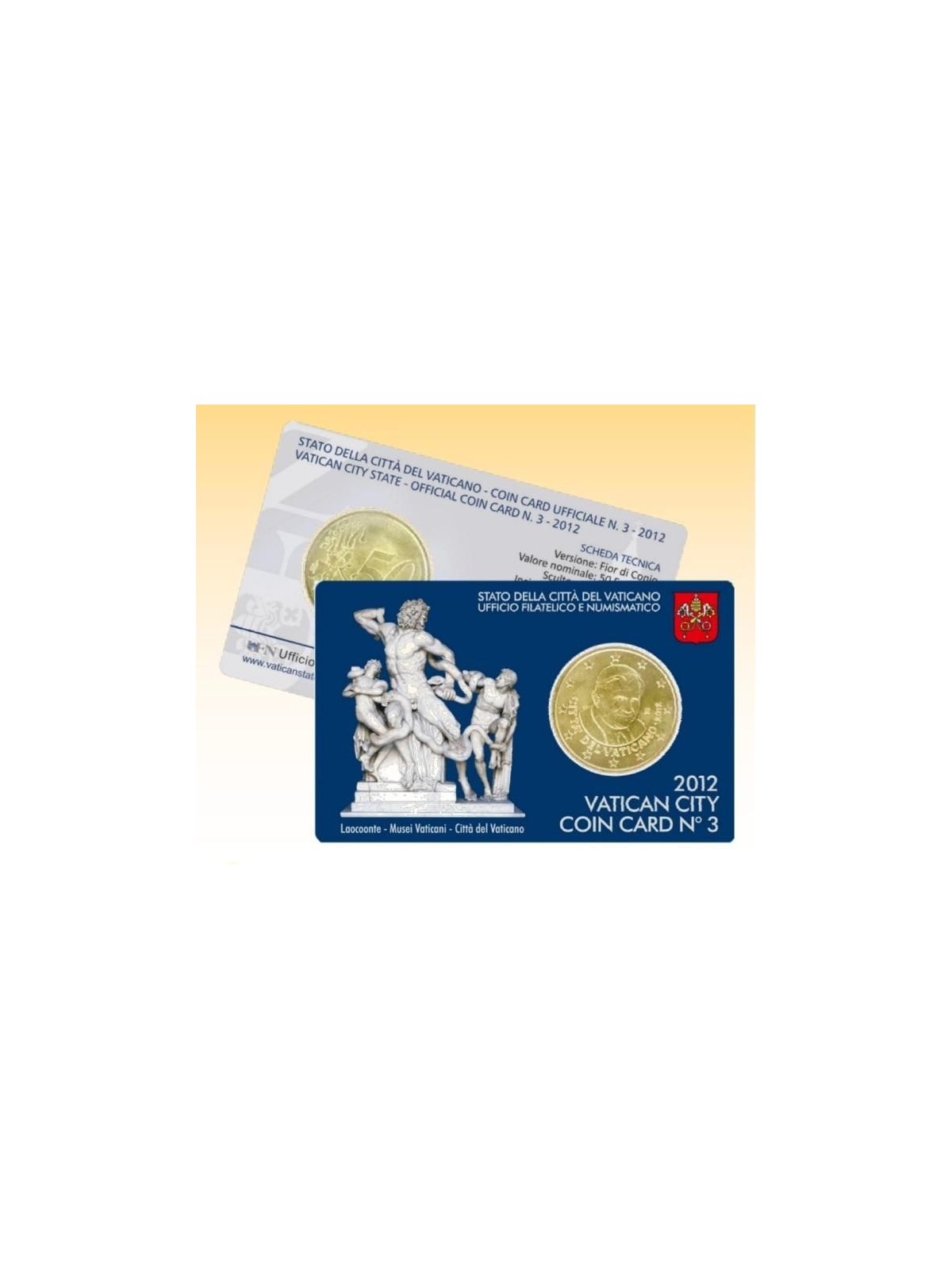 VATICAN 2012 Coin Card No. 3 Vatican Museums