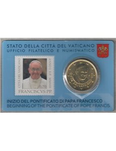 VATICANO 2013 Stamp & Coin Card n° 3 Inizio Pontificato di Papa Francesco