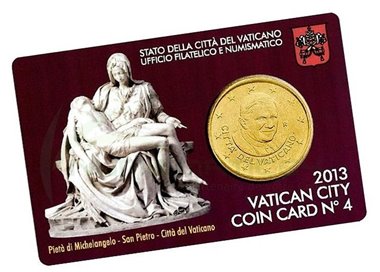VATICANO 2013 Coin Card n° 4 Pietà di Michelangelo