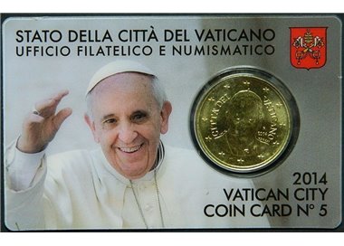 VATICAN 2014 Coin Card n° 5 Pope Francis