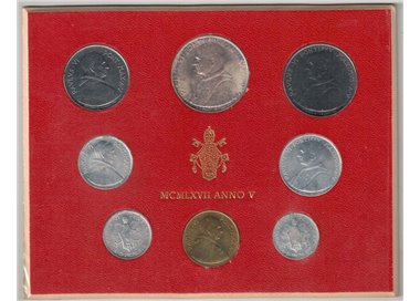 VATICAN 1967 John Paul VI Year V, 8 coins UNC