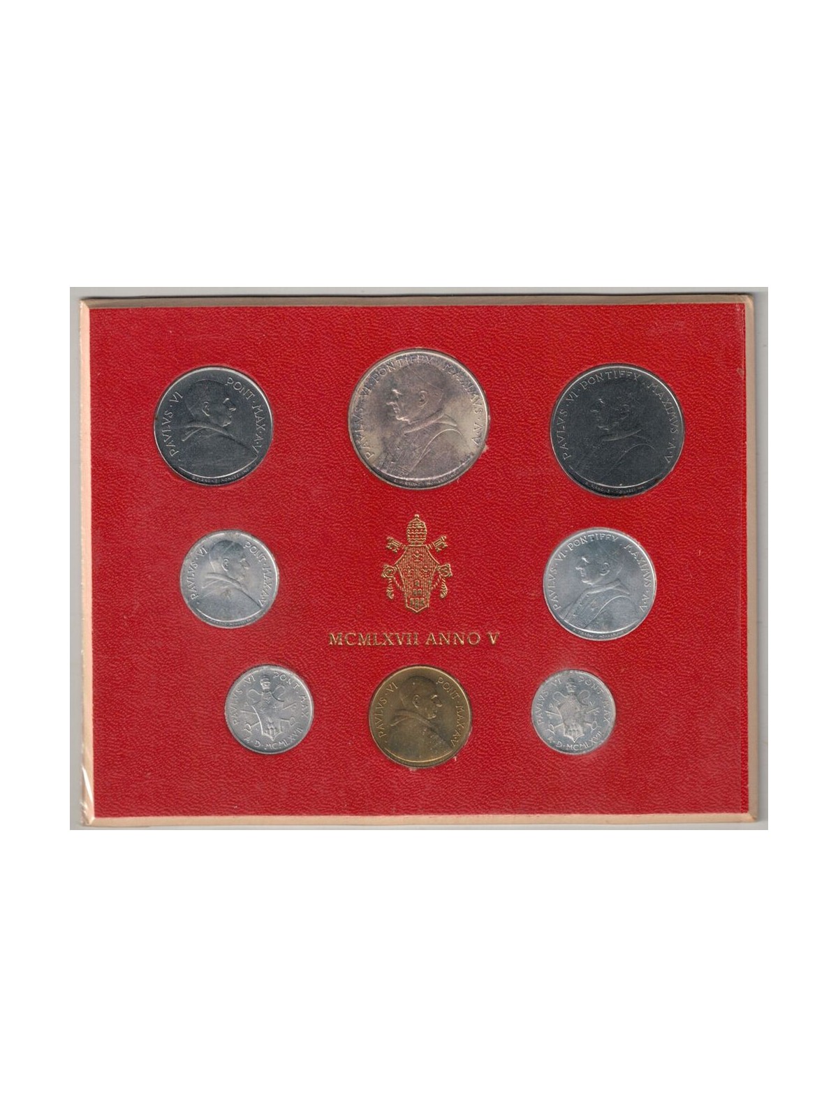 VATICANO 1967 Giovanni Paolo VI Anno V, 8 monete FDC