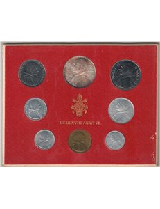 VATICAN 1968 John Paul VI Year VI, 8 coins UNC