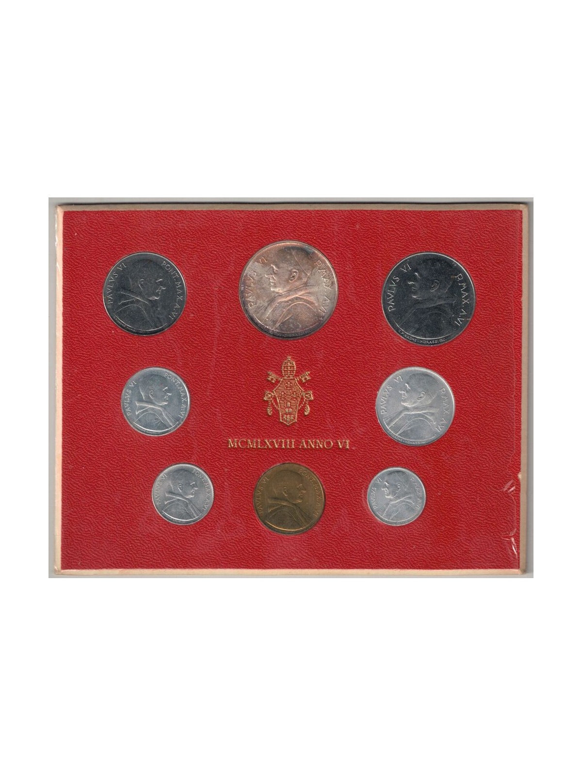 VATICAN 1968 John Paul VI Year VI, 8 coins UNC