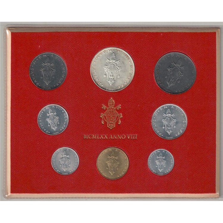 VATICAN 1970 John Paul VI Year VIII, 8 coins UNC