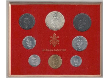 VATICAN 1970 John Paul VI Year VIII, 8 coins UNC