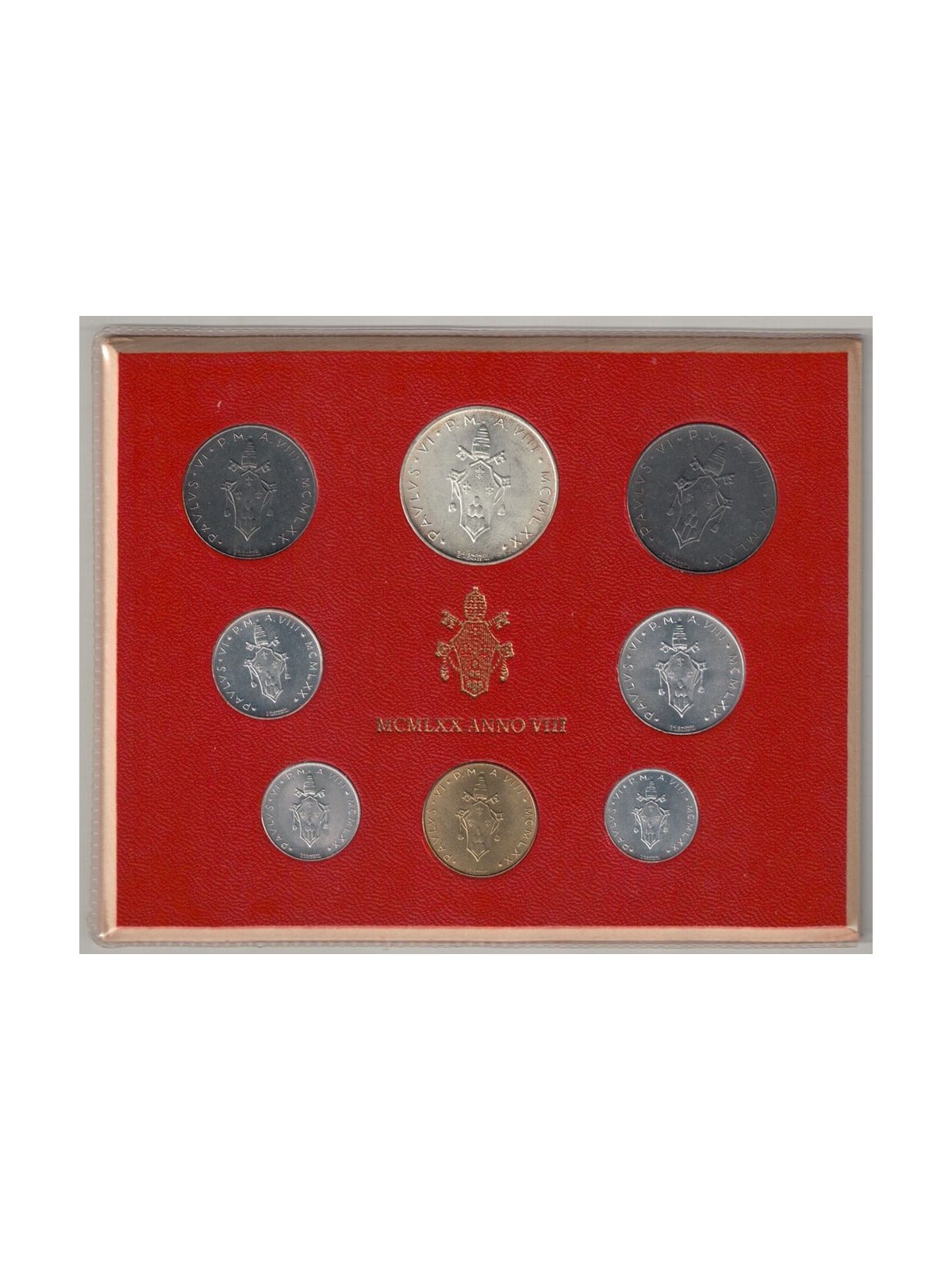 VATICANO 1970 Giovanni Paolo VI Anno VIII, 8 monete FDC