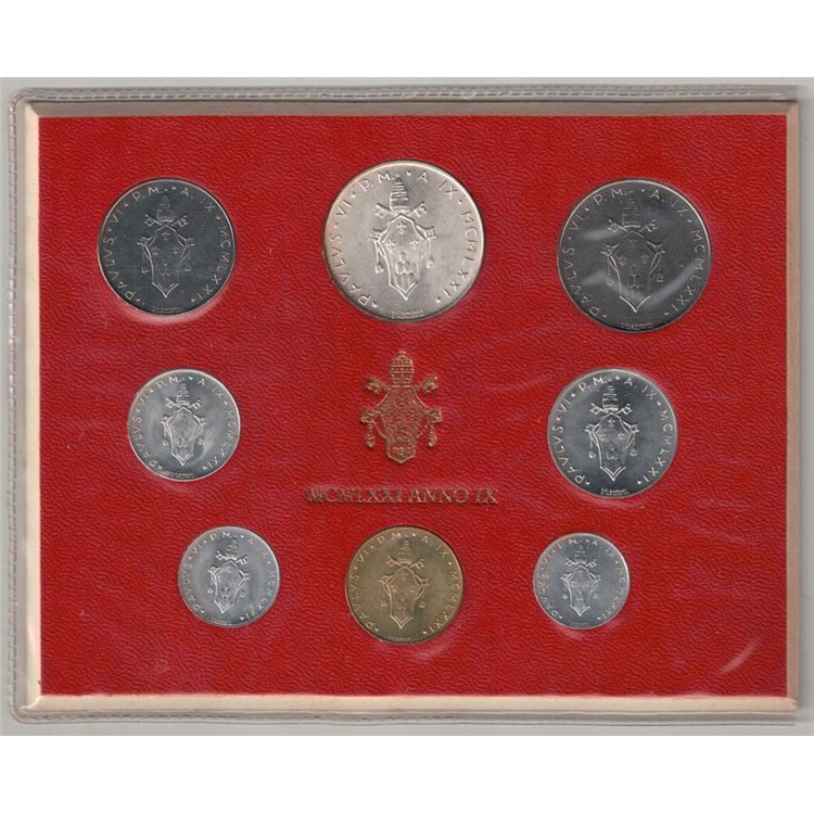 VATICANO 1971 Giovanni Paolo VI Anno IX, 8 monete FDC