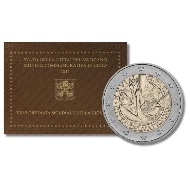 VATICAN 2011 World Youth Day, 2 euro commemorative FDC
