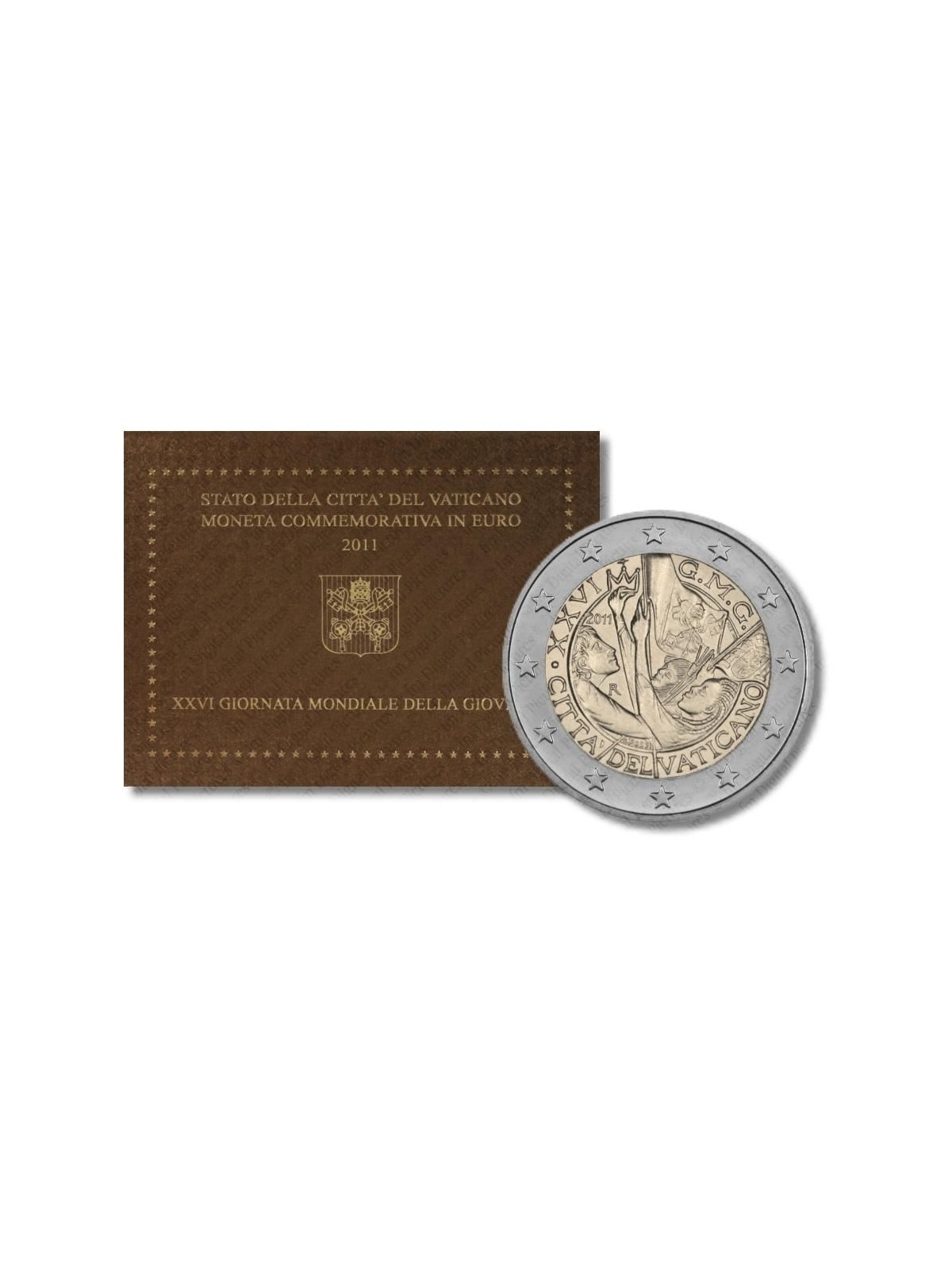 VATICAN 2011 World Youth Day, 2 euro commemorative FDC