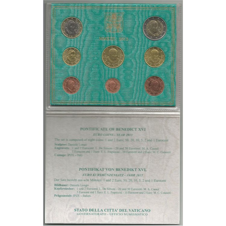 VATICANO 2013 Benedetto XVI Serie Divisionale 8 monete FDC