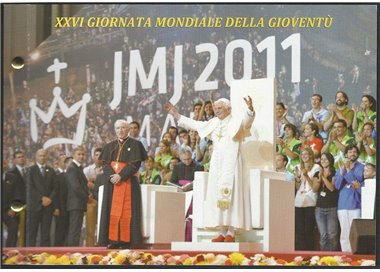 VATICAN 2011 World Youth Day, philatelic-numismatic cover