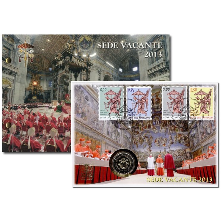 VATICAN 2013 Sede Vacante, philatelic-numismatic cover