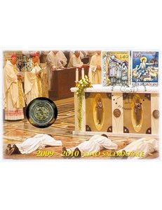 VATICAN 2010 Year of the Priest, philatelic-numismatic cover