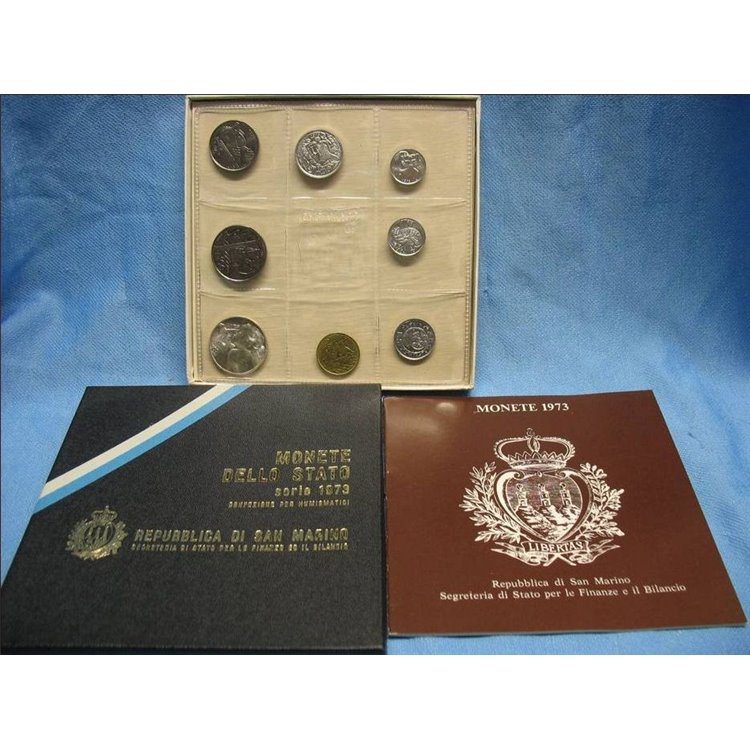 SAN MARINO 1973 Divisional Set of 8 Coins UNC