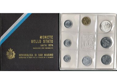 SAN MARINO 1974 Serie Divisionale 8 Monete FDC