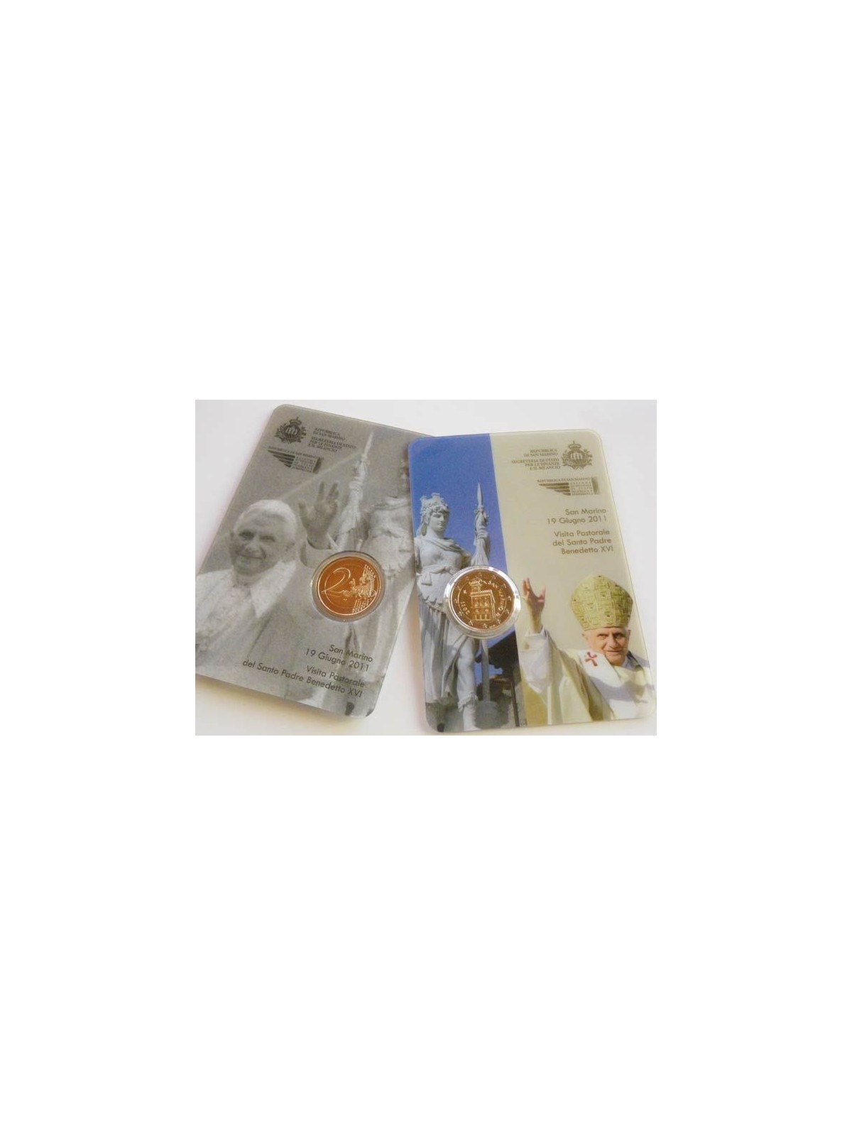SAN MARINO 2011 Visit to San Marino by the Holy Father Benedict XVI, 2 euro FDC