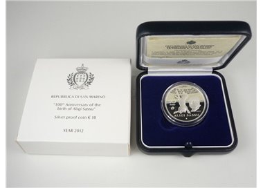 SAN MARINO 2012 Moneta 10€ in argento proof dedicata ad Aligi Sassu