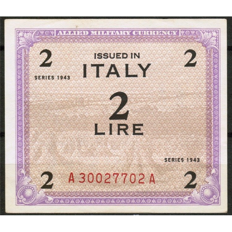 OCCUPAZIONE AMERICANA AMGOT 2 LIRE