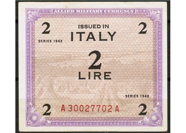 OCCUPAZIONE AMERICANA AMGOT 2 LIRE