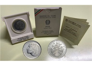 ITALY 1985 Italian Presidency of the EEC, £500 silver coin UNC