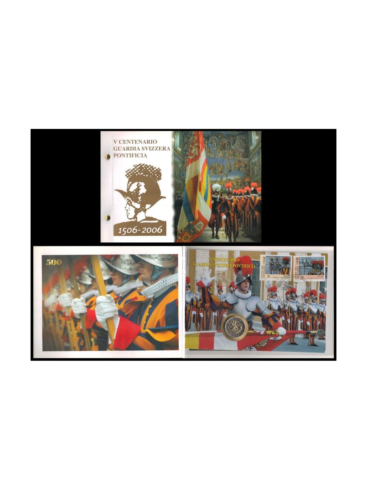 VATICANO 2006 Guardia Svizzera Pontificia, busta filatelico-numismatica