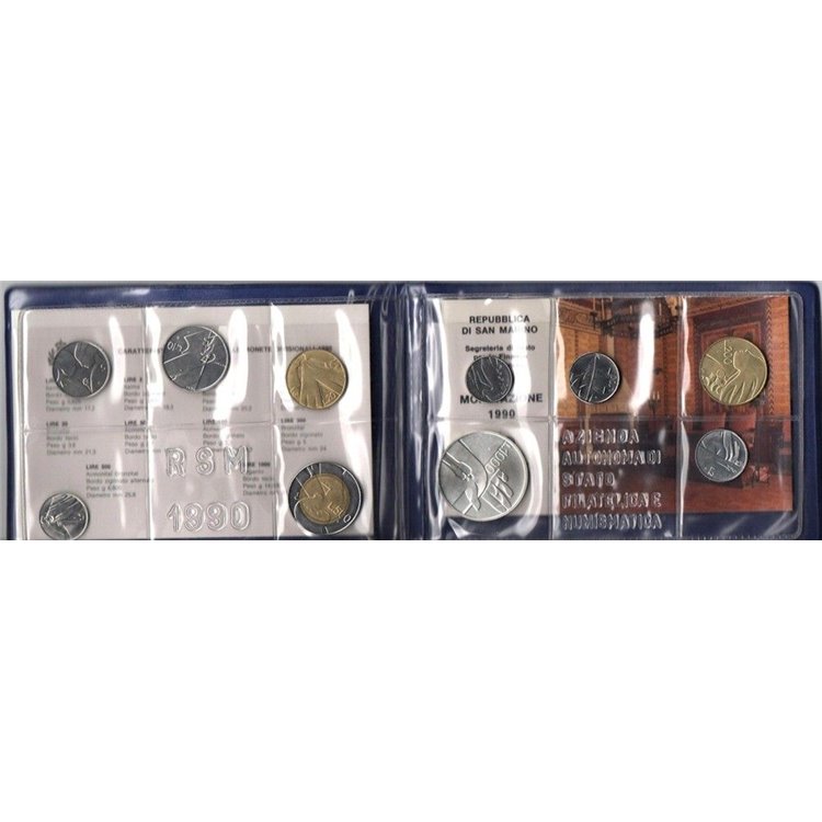 SAN MARINO 1990 Divisional Set of 10 Coins UNC