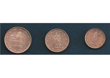 SAN MARINO 2004 Lot of 3 coins (1c - 2c - 5c) UNC