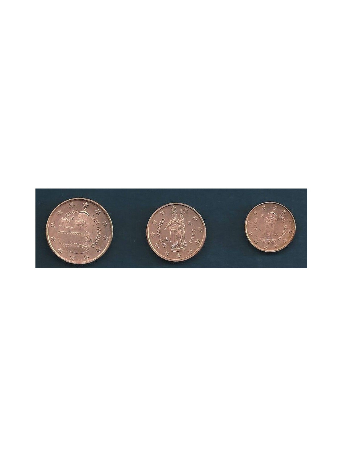 SAN MARINO 2004 Lot of 3 coins (1c - 2c - 5c) UNC