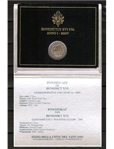VATICANO 2005 Giornata mondiale della gioventù, 2 euro commemorativi FDC