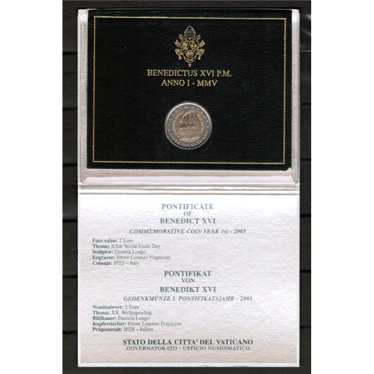 VATICAN 2005 World Youth Day, 2 euro commemorative FDC