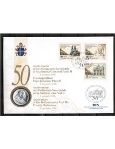 VATICAN 1996 ANNIVERSARY OF THE PRIESTLY HISTORY OF JOHN PAUL II £500 UNC