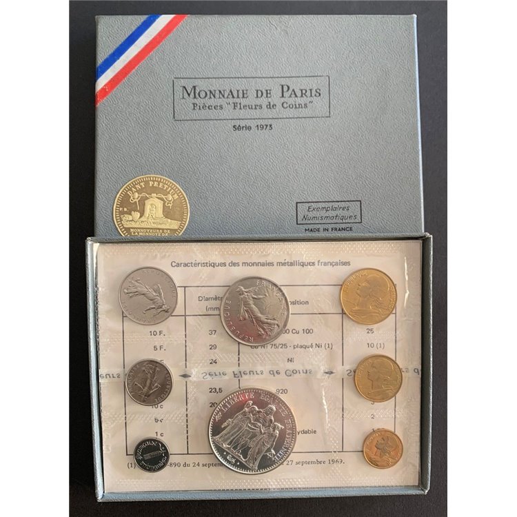 FRANCE 1973 MONNAIE DE PARIS FLEURS DE COINS