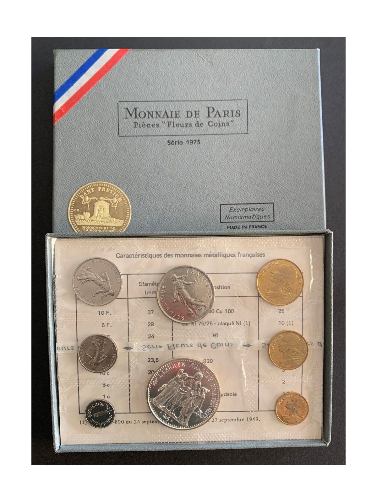 FRANCE 1973 MONNAIE DE PARIS FLEURS DE COINS